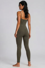 Tatiana Ribbed Seamless Unitard Jumpsuit – Khaki