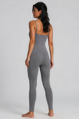 Tatiana Ribbed Seamless Unitard Jumpsuit – Grey