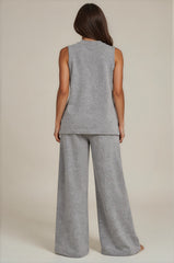 Freya Luxury Knit Wide Leg Co-Ord Set – Grey