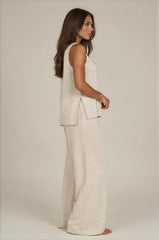 Freya Luxury Knit Wide Leg Co-Ord Set – Beige