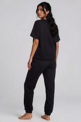 Erica V-Neck Loungewear Set - Black