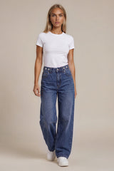 Ivy High-Waisted Skater Jeans – Dark Wash