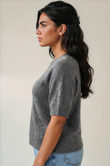 Alice Soft Touch Alpaca Knit Top - Grey