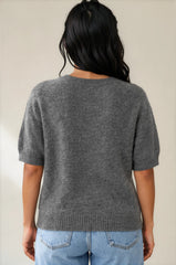 Alice Soft Touch Alpaca Knit Top - Grey