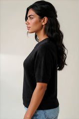 Alice Soft Touch Alpaca Knit Top - Black