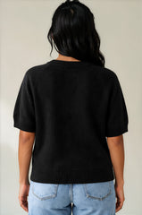 Alice Soft Touch Alpaca Knit Top - Black