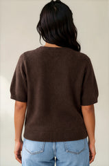 Alice Soft Touch Alpaca Knit Top - Chocolate