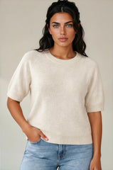 Alice Soft Touch Alpaca Knit Top - Cream