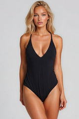 Rebecca Cross Back Bodysuit - Black