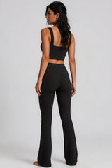 Bella Ribbed Bralette Trouser Co-Ord Set - Black