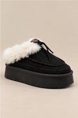 Bonnie Faux Fur Platform Slippers – Black