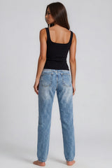 Vada Ripped Mom Jeans - Light Wash Blue