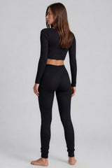 Brooke Square Neck Rib 2 Piece Co-Ord Set – Black