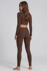 Brooke Square Neck Rib 2 Piece Co-Ord Set – Chocolate Brown
