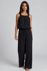 Hazel Textured Wide Leg Co-Ord Set - Black