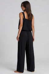Hazel Textured Wide Leg Co-Ord Set - Black