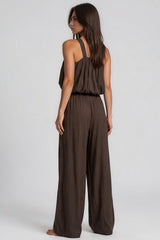 Hazel Textured Wide Leg Co-Ord Set - Chocolate