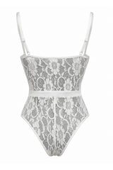 Clarissa Floral Lace Bodysuit - White