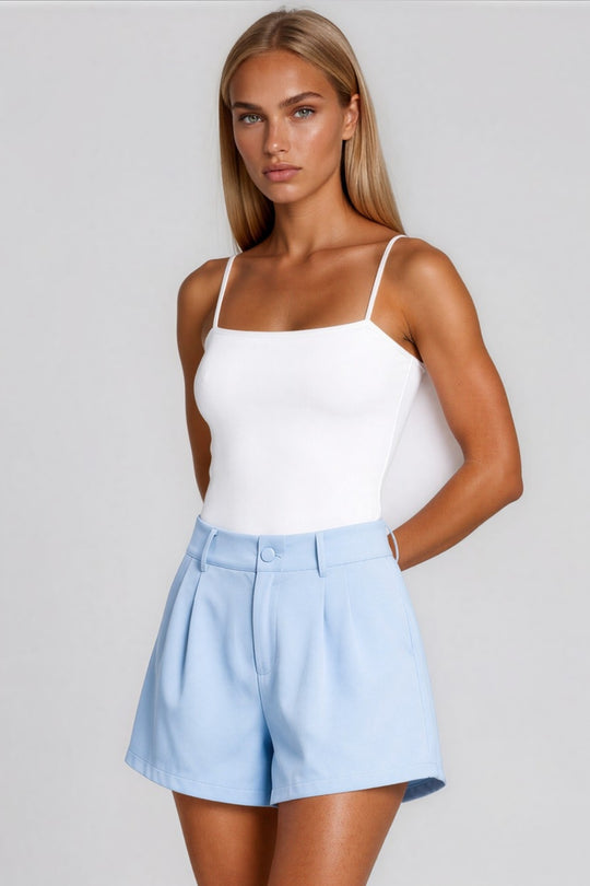 Tinley Flared Pocket Shorts - Baby Blue