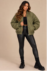Ada Oversized Bomber Jacket – Khaki