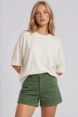 Tammy Batwing Oversized Soft Touch Top – Cream