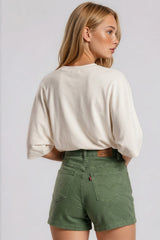 Tammy Batwing Oversized Soft Touch Top – Cream