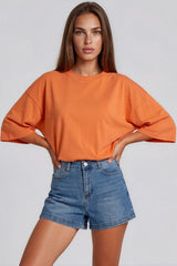 Tammy Batwing Oversized Soft Touch Top – Orange