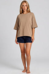 Tammy Batwing Oversized Soft Touch Top – Mocha
