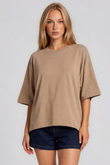 Tammy Batwing Oversized Soft Touch Top – Mocha