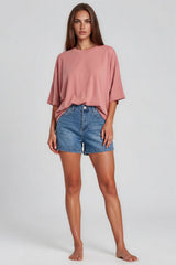 Tammy Batwing Oversized Soft Touch Top – Dusty Pink