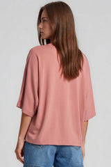 Tammy Batwing Oversized Soft Touch Top – Dusty Pink