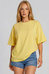 Tammy Batwing Oversized Soft Touch Top – Lemon
