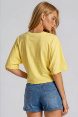 Tammy Batwing Oversized Soft Touch Top – Lemon