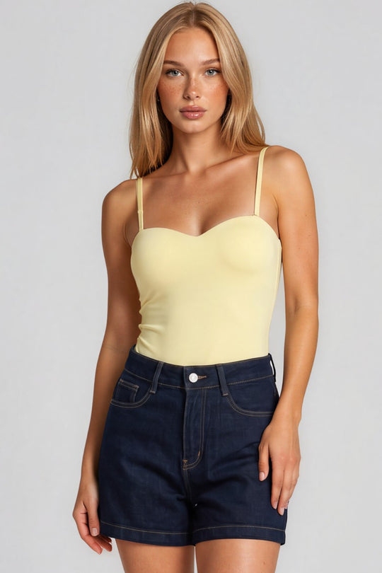 Charlotte High Waisted Stretch Denim Shorts - Dark Wash