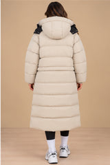 Arabella 2-in-1 Convertible Longline Puffer Coat – Beige