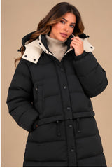 Arabella 2-in-1 Convertible Longline Puffer Coat – Black