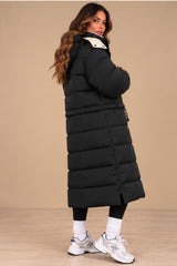 Arabella 2-in-1 Convertible Longline Puffer Coat – Black