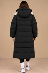Arabella 2-in-1 Convertible Longline Puffer Coat – Black