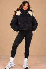 Arabella 2-in-1 Convertible Longline Puffer Coat – Black