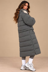 Arabella 2-in-1 Convertible Longline Puffer Coat – Grey