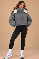 Arabella 2-in-1 Convertible Longline Puffer Coat – Grey