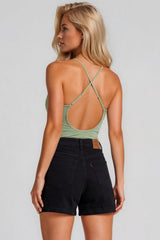 Rebecca Cross Back Bodysuit - Mint Green