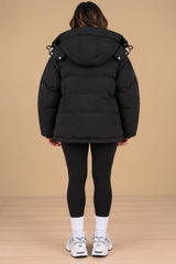 Nova Hooded Oversized Padded Puffer Jacket – Black