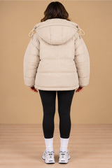 Nova Hooded Oversized Padded Puffer Jacket – Beige