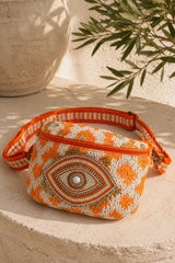 Evil Eye Beaded Festival Belt Bag - Orange