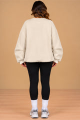 Imogen Oversized Ruched Hem Fleece Sweatshirt – Cream