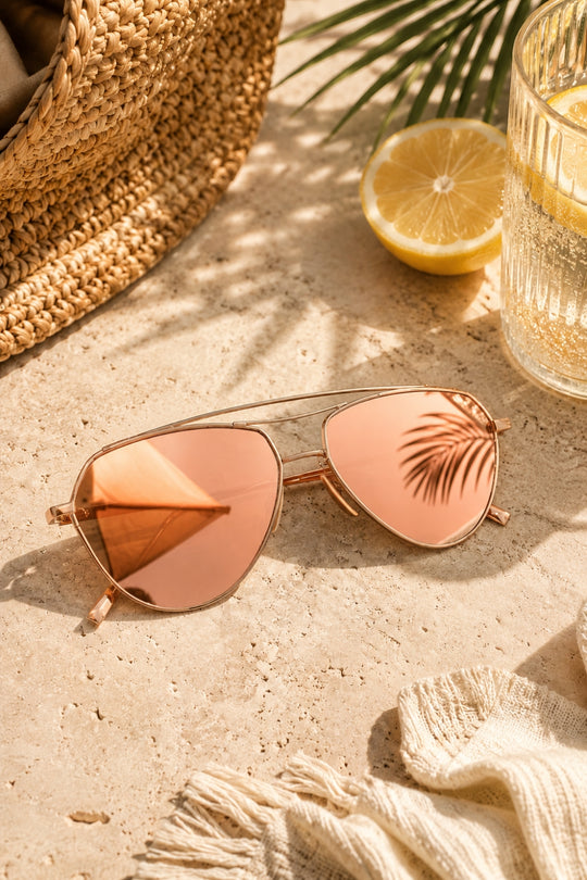 Cassandra Aviator Sunglasses - Gold & Rose Gold