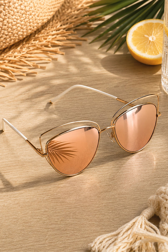 Collins Bar Aviator Sunglasses - Gold & Rose Gold