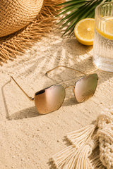 Hayley Mirrored Aviator Sunglasses - Gold & Rose Gold
