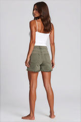 Mia Stretch Denim Wrap Skort – Khaki